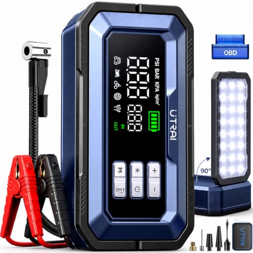 Amazon | UTRAI ジャンプスターター 12v 車 6000A 空気入れ OBD2車両